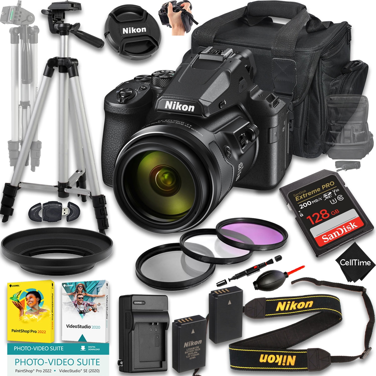 Nikon COOLPIX P950 Digital Camera + 128 GB Memory + Extra Battery + Camera Case + Tripod + More (18pc Bundle)