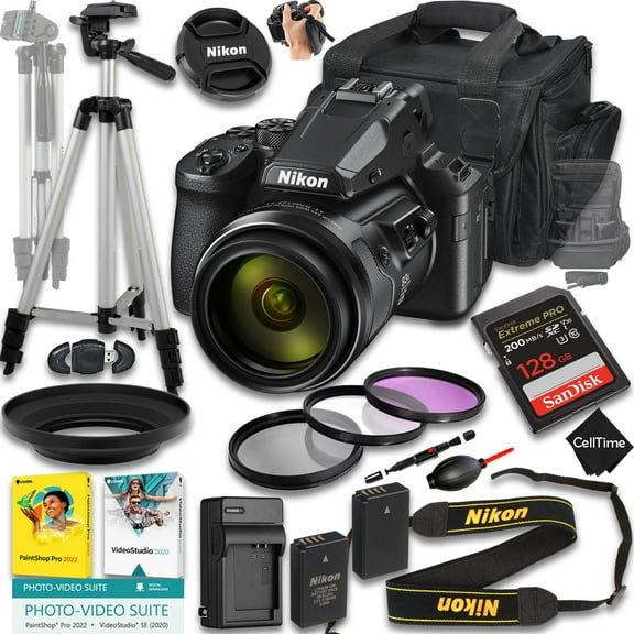 Nikon COOLPIX P950 Digital Camera + 128 GB Memory + Extra Battery + Camera Case + Tripod + More (18pc Bundle)