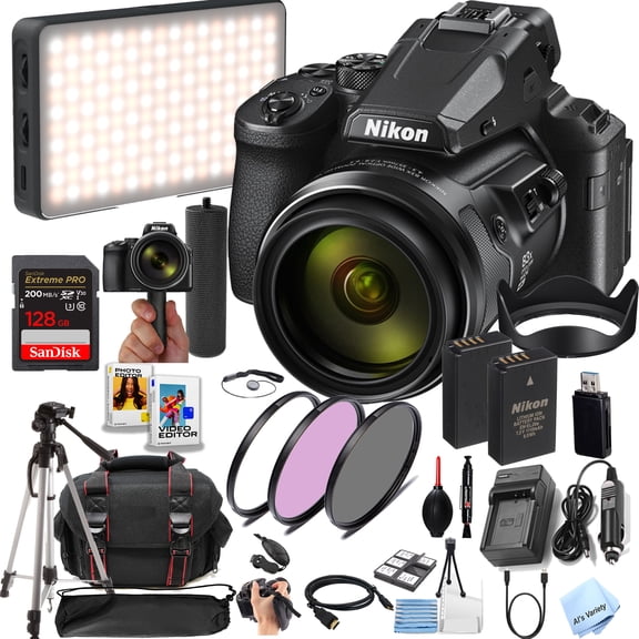 Nikon COOLPIX P950 Digital Camera 24-2000mm Zoom | 83x,16 MP 4K Video + 128GB Extreme Memory, Extra Battery , Filters, Case, Tripod, , Software (International Model)
