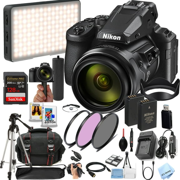 Nikon COOLPIX P950 Digital Camera 24-2000mm Zoom | 83x,16 MP 4K Video + 128GB Extreme Memory, Extra Battery , Filters, Case, Tripod, , Software, and More (Content Creator Bundle)