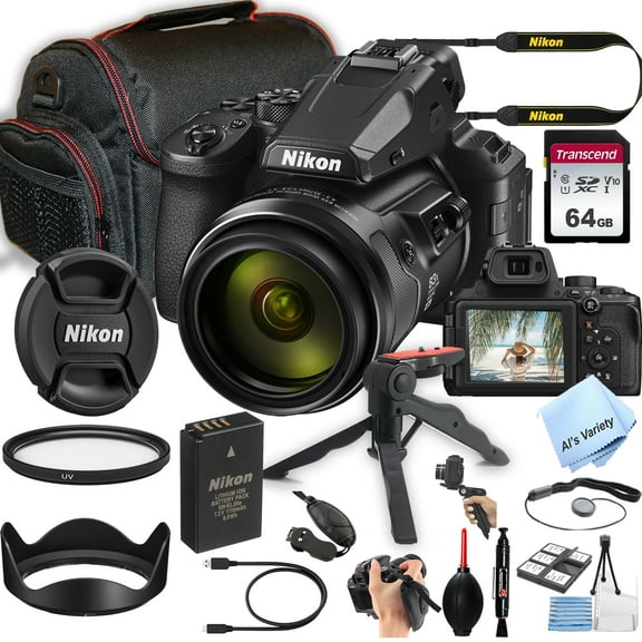 Nikon COOLPIX P950 Digital Camera 24-2000mm Zoom | 83x,16 MP 4K Video   + 64GB Memory, Case, Gripster Tripod,, And More (26pc Camera Bundle)