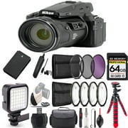 Nikon COOLPIX P950 Digital Camera 83x + LED + 7PC Filter + EXT BAT - 64GB Bundle International Version