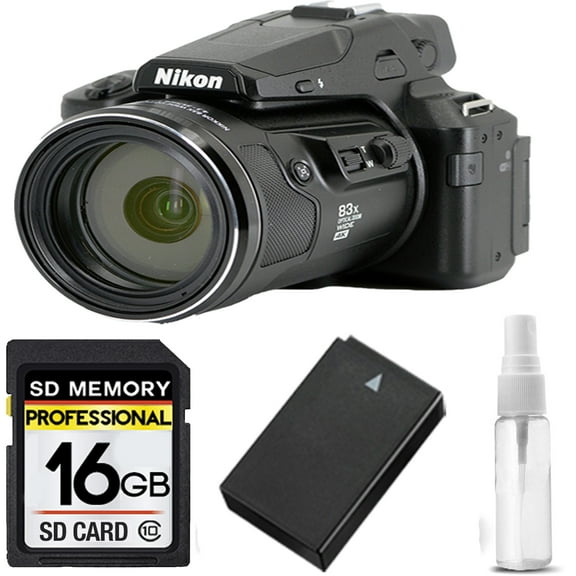 Nikon COOLPIX P950 Digital Camera 83x Optical Zoom WiFi + EXT BATT - 16GB KIT (International Version)