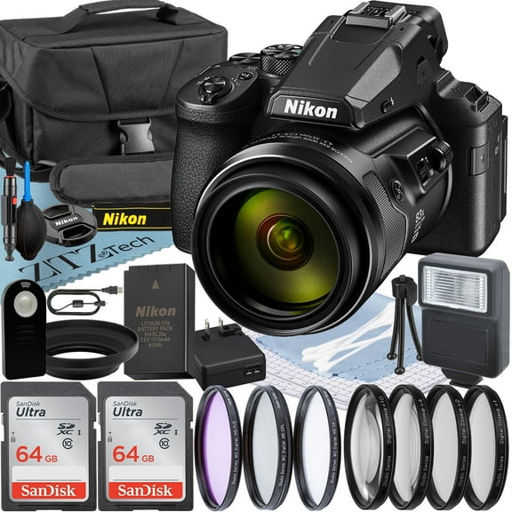 Nikon COOLPIX P950 Digital Camera Bundle with 2 SanDisk 64GB Memory Cards + Case + ZeeTech Accessory