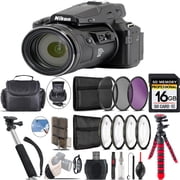 Nikon COOLPIX P950 Digital Camera + Spider Tripod + Case - 16GB Bundle International Version