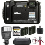 Nikon COOLPIX W300 Camera Black + Extra Battery + Flash - 64GB Kit International Version