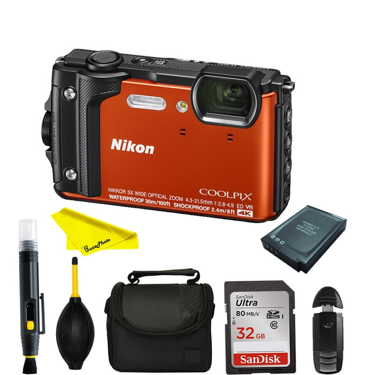 Nikon CoolPIK W300 digital camera (orange)16MP High resolution