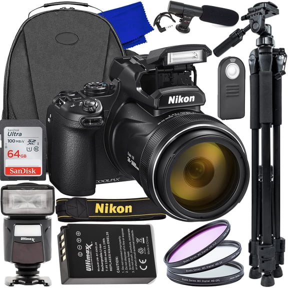 Nikon Coolpix P1000 - 16MP, Zoom 125x Optique, 4K - Boîtier Avec Accessoires - État MINT