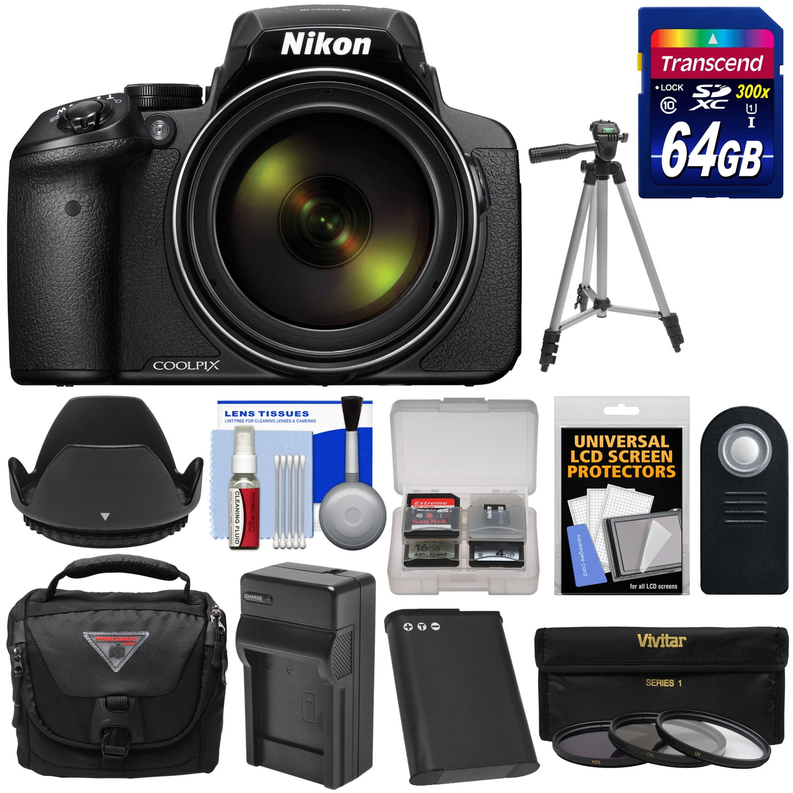 Nikon Coolpix P900 Wi-Fi 83x Zoom Digital Camera with 64GB Card