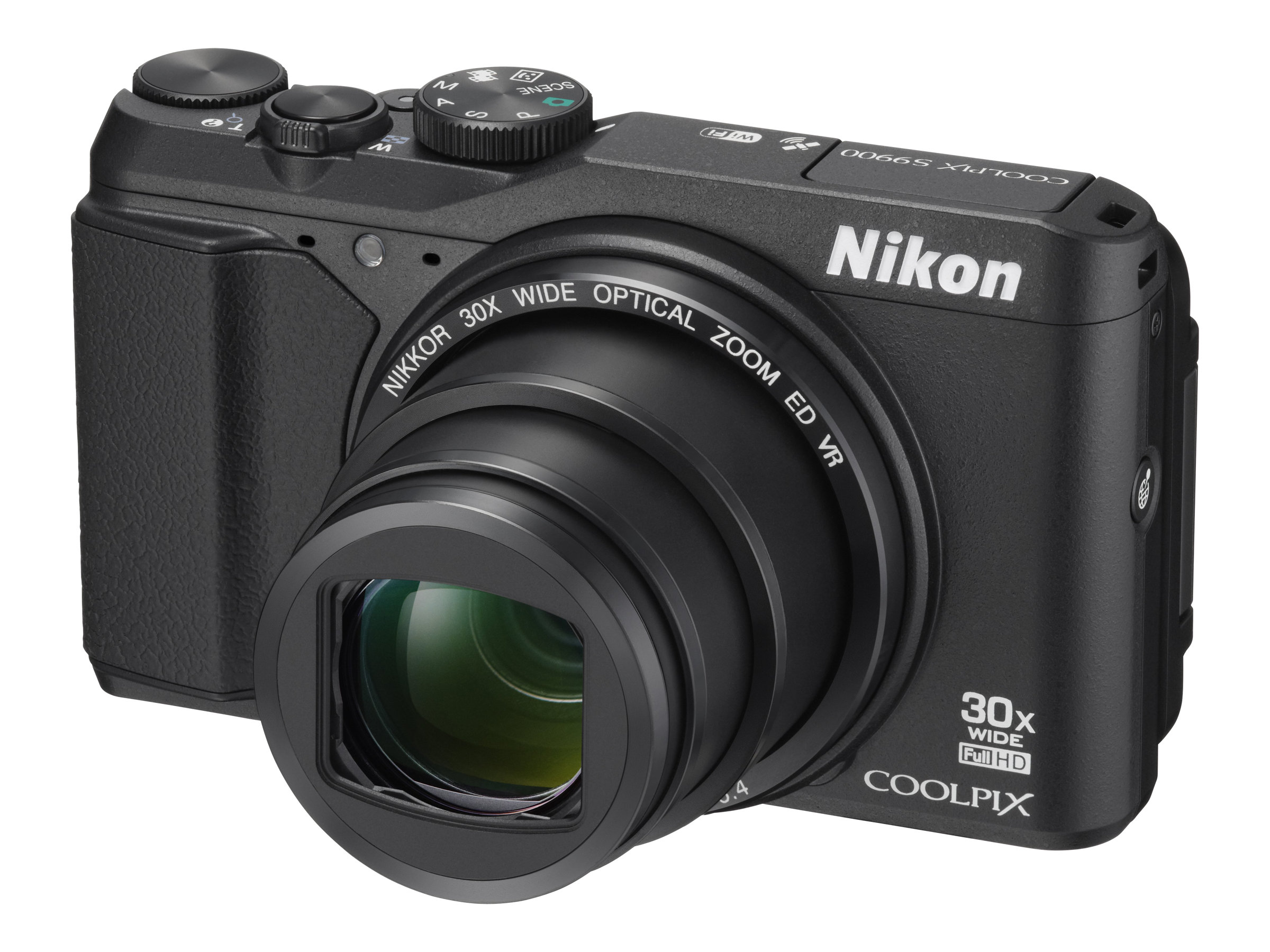 Nikon Coolpix S9900 - Digital camera - compact - 16.0 MP - 1080p - 30x optical zoom - Wi-Fi, NFC - black - image 1 of 6