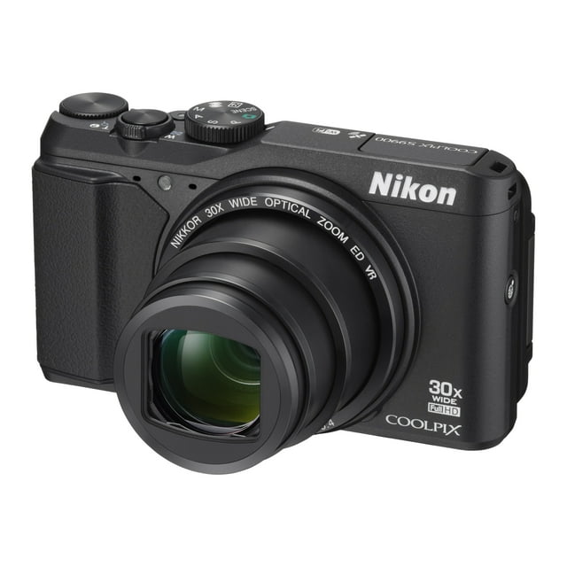 Nikon Coolpix S9900 - Digital camera - compact - 16.0 MP - 1080p - 30x optical zoom - Wi-Fi, NFC - black