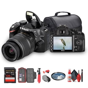 Nikon D3200 DSLR Camera 24.2MP with 18-55mm VR Lens Full HD Bundle 128GB Card Camera Bag Case Card Reader (International Model)