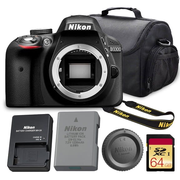 Nikon D3300 DSLR Camera Body 24.2MP DX-Format | EXPEED 4 Processor, 11-Point AF, ISO 100-12800, Full HD 1080p Video