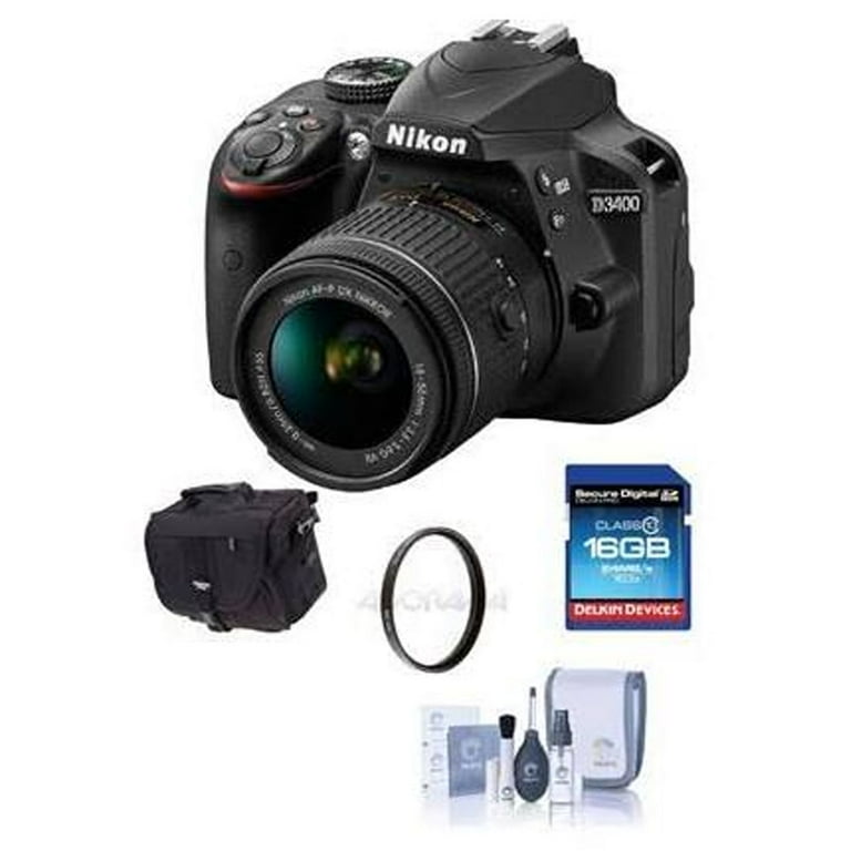 Nikon D3400 DX-Format DSLR Camera Body with AF-P DX Nikkor 18-55mm