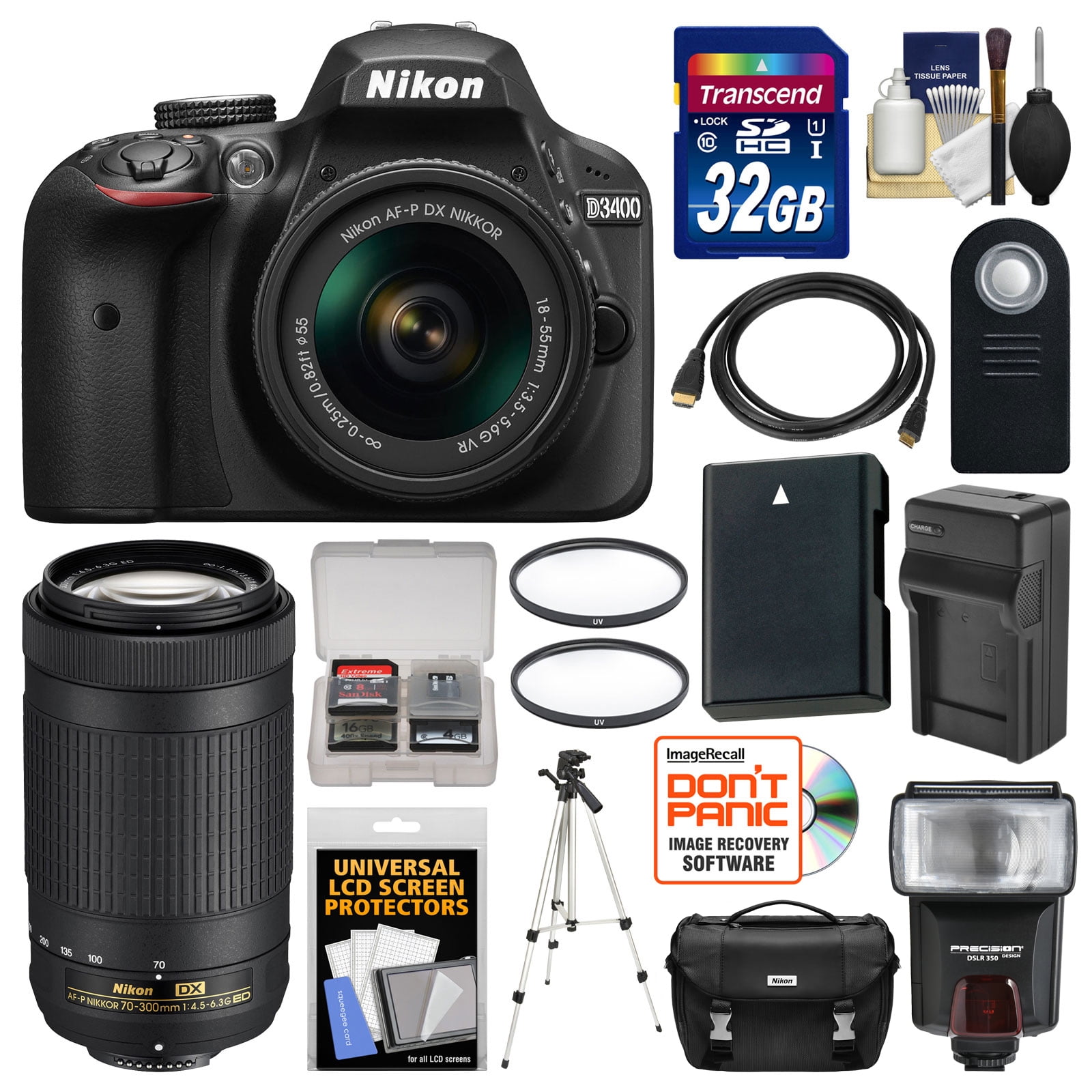 Nikon D3400 + AF-P DX NIKKOR 18-55mm f/3.5-5.6G VR Kit d'appareil-photo
