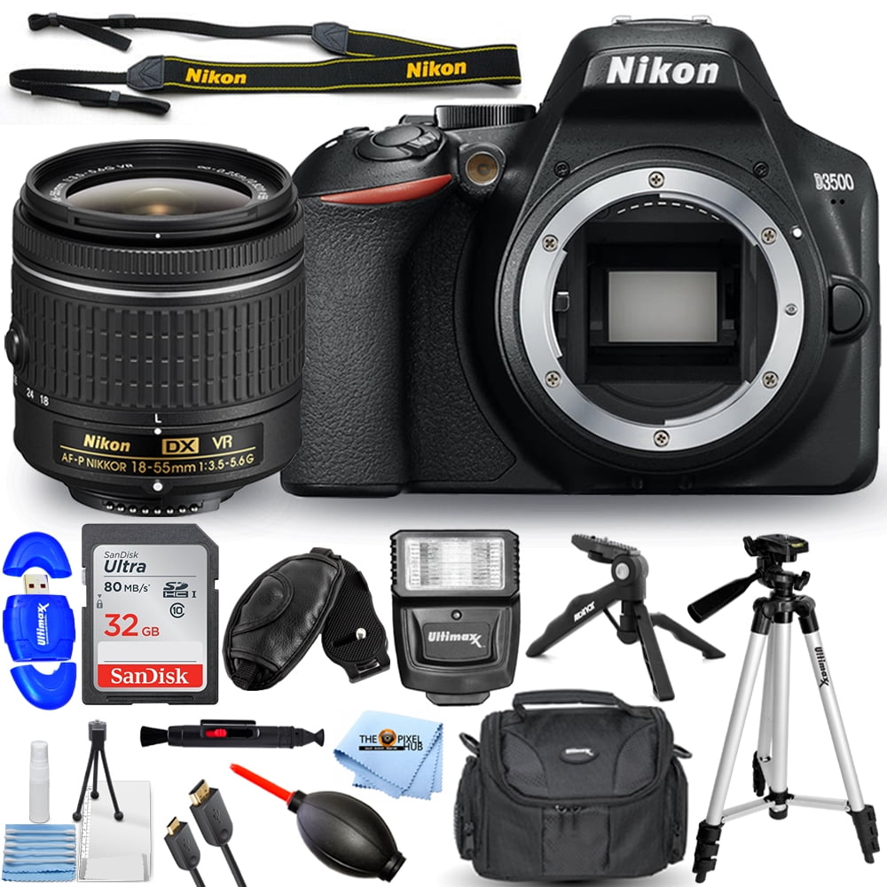 Nikon D3500 DSLR Camera, 24.2MP, with 18-55mm VR Lens & 32GB Nikon D3500 DSLR Camera, 24.2MP, with 18-55mm VR Lens & 32GB