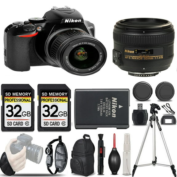 Nikon D3500 DSLR Camera with 18-55mm Lens +50mm f/1.4G Lens -LOADED KIT (International Version)