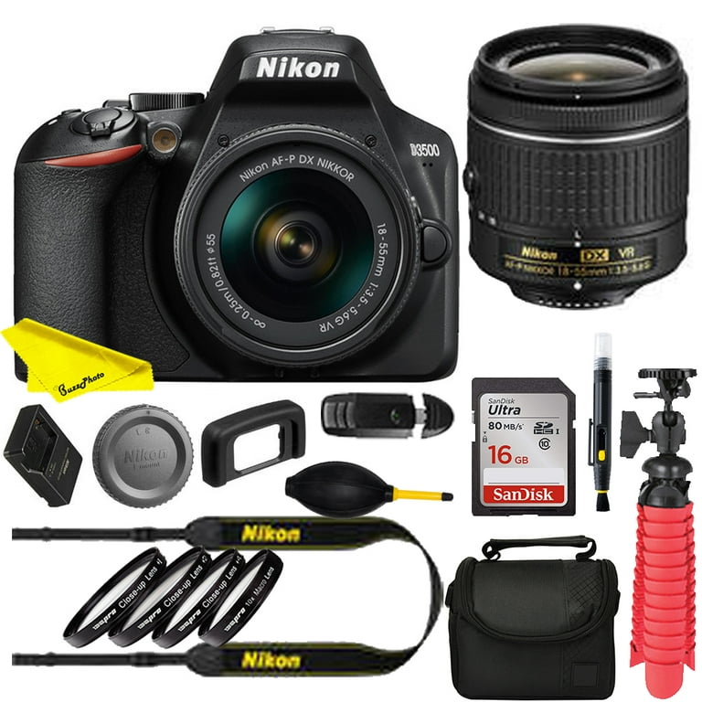 Nikon D3500 DSLR Camera with 18-55mm Lens24.2MP CMOS sensor and EXPEED 4  image processor+16GBcard+accesories 