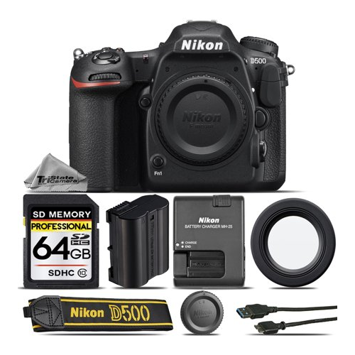 Nikon D500 DSLR Camera Body Built-In Wi-Fi, 4K UHD Video Recording - Saving Kit - International Version - image 1 of 24