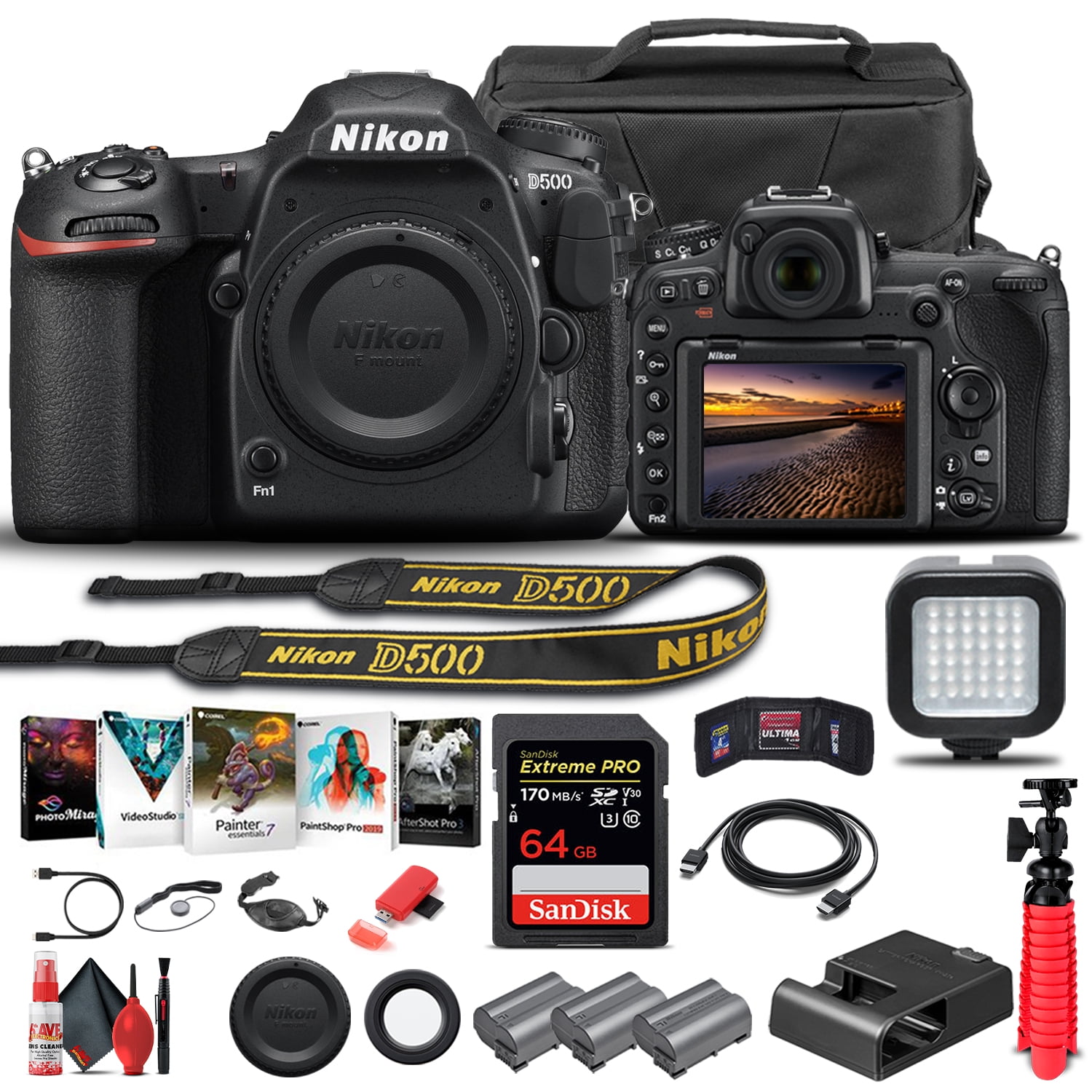 Nikon D500 DSLR Camera Body Only 1559 Advanced Bundle