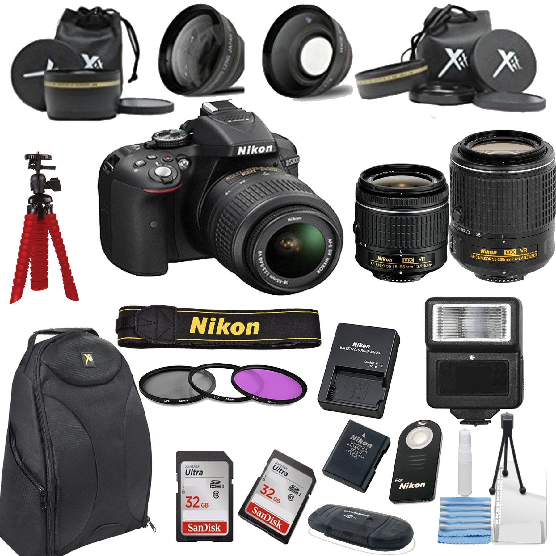 Nikon D5300/D5600 Digital DSLR Camera Bundle with 1855mm VR Lens