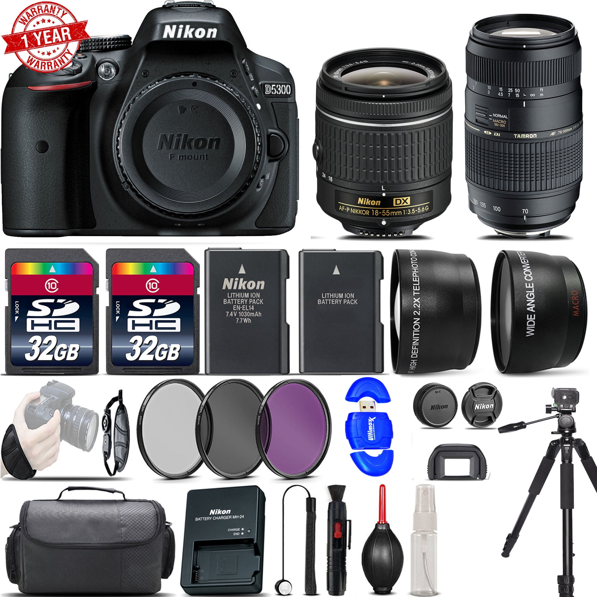 Nikon D5300 Digital SLR Camera 18-55mm VR 70-300mm Togo | Ubuy