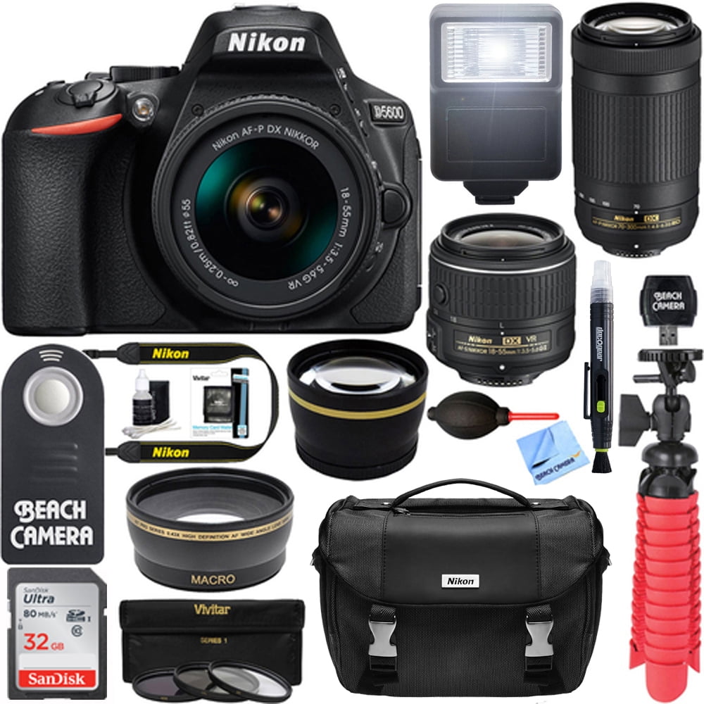 Nikon D5600 24.2MP DSLR Camera with 18-55mm VR, 70-300mm ED Lens