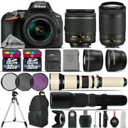 Nikon D5600 DSLR Camera + 18-55mm VR + Nikon 70-300mm VR+ 650-1300mm + 500mm International Version