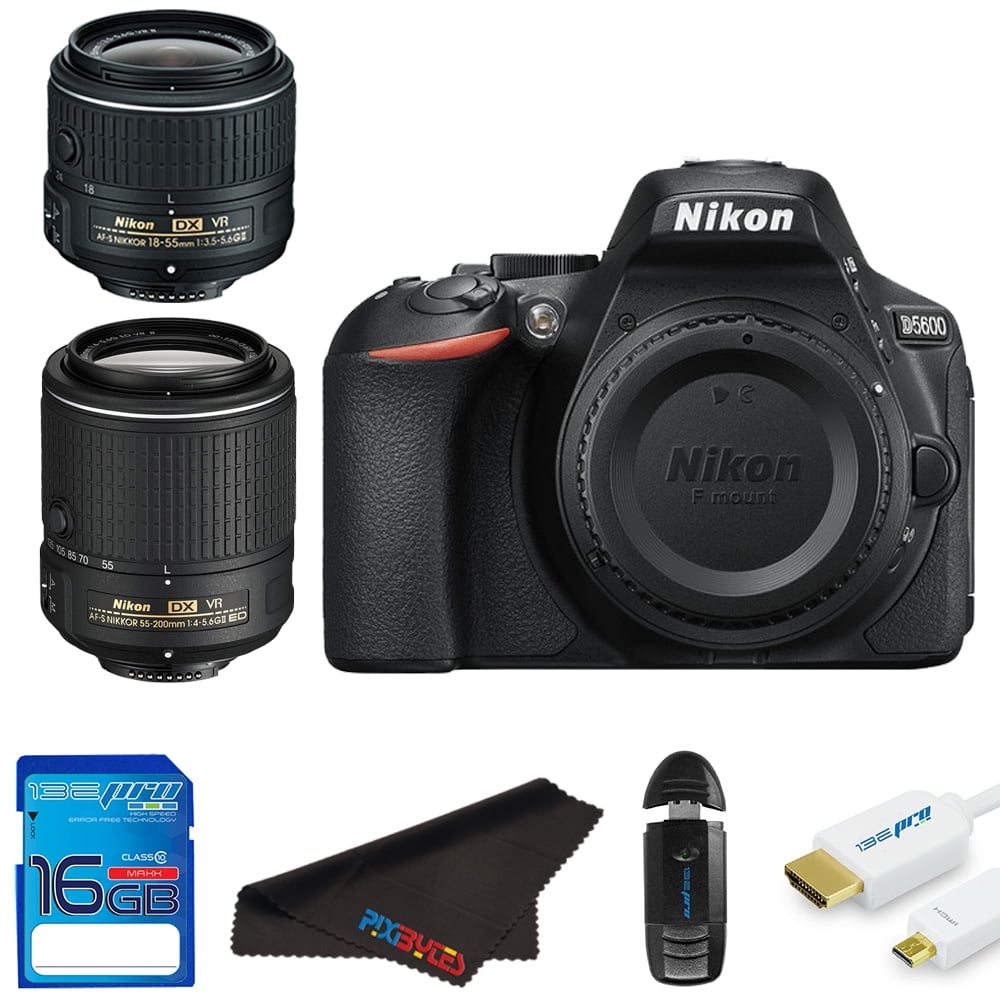 Nikon D5600 DSLR Camera with Nikon AF-P DX NIKKOR 18-55mm f