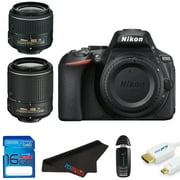 Nikon D5600 DSLR Camera with Nikon AF-P DX NIKKOR 18-55mm f/3.5-5.6G VR Lens + Nikon AF-S DX NIKKOR 55-200mm f/4-5.6G ED VR II Lens + Pixi Starter Bundle Kit