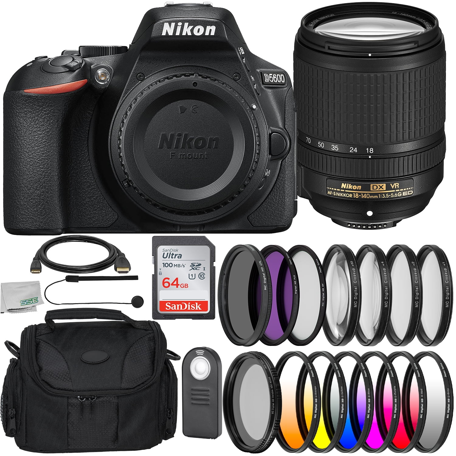 Nikon D5600 DSLR Camera with AF-S DX NIKKOR 18-140mm f/3.5