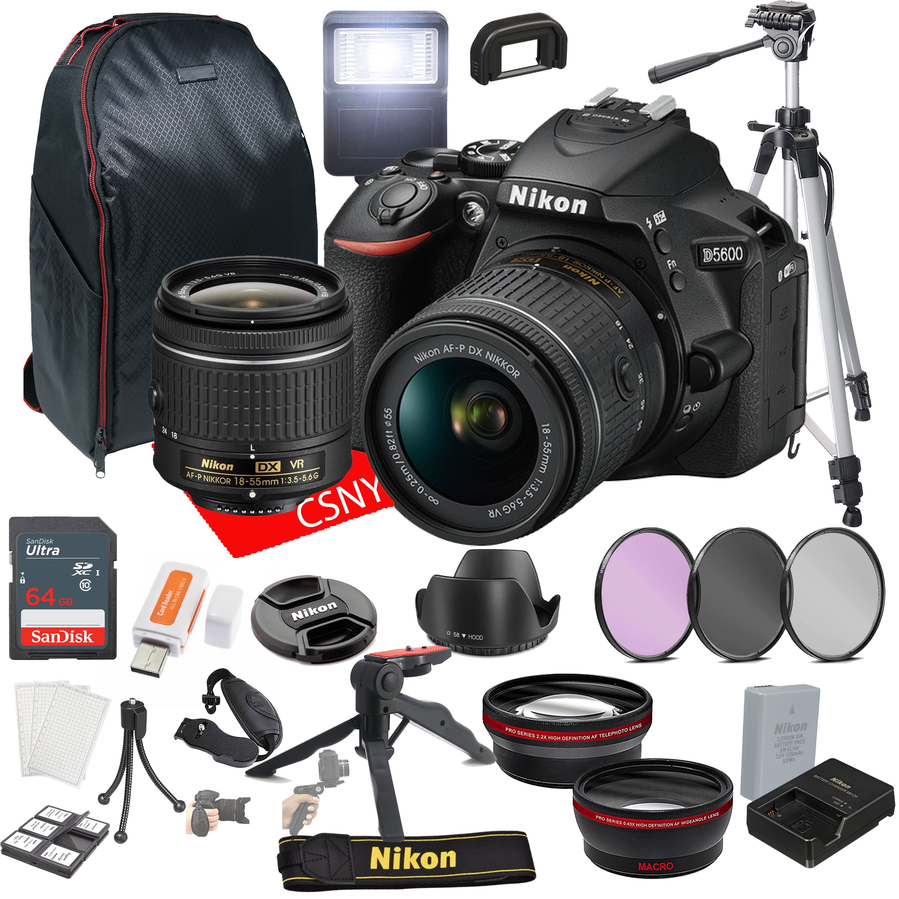 Nikon D5600 Professional DSLR Camera Kit with 18-55mm VR Lens