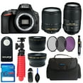 thumbnail image 1 of Nikon D5600 DSLR Camera + Nikon AF-S DX NIKKOR 18-140mm f/3.5-5.6G ED VR Lens +  Nikon AF-S DX NIKKOR 55-300mm f/4.5-5.6G ED VR Lens + 16GB SD Card + Camera Case + Tripod + Pixi Basic Bundle Kit, 1 of 10