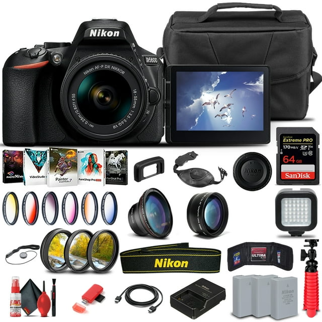 Nikon D5600 DSLR Camera W/ 18-55mm Lens 1576  - Advanced Bundle