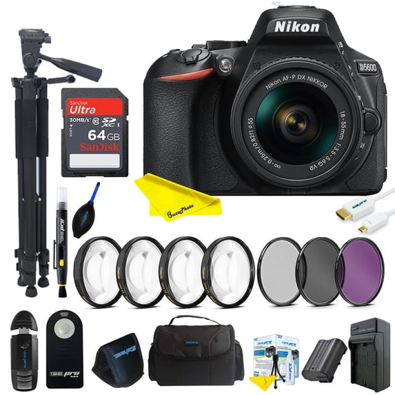 Nikon D5600 DSLR Camera with 18-55mm Lens + Buzz-Photo Advanced kit