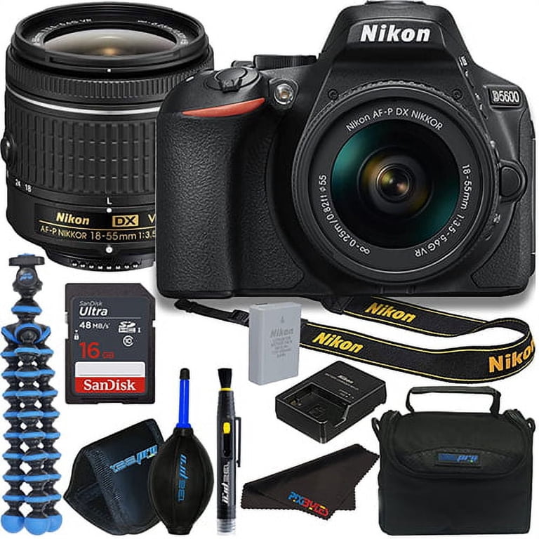 Nikon D5600 DSLR Camera with 18-55mm Lens + Pixi Basic Bundle