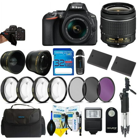 Nikon D5600 DSLR Digital Camera + Nikon DX VR AF-P Nikkor 18-55mm Lens + Pixi Advanced Bundle Kit