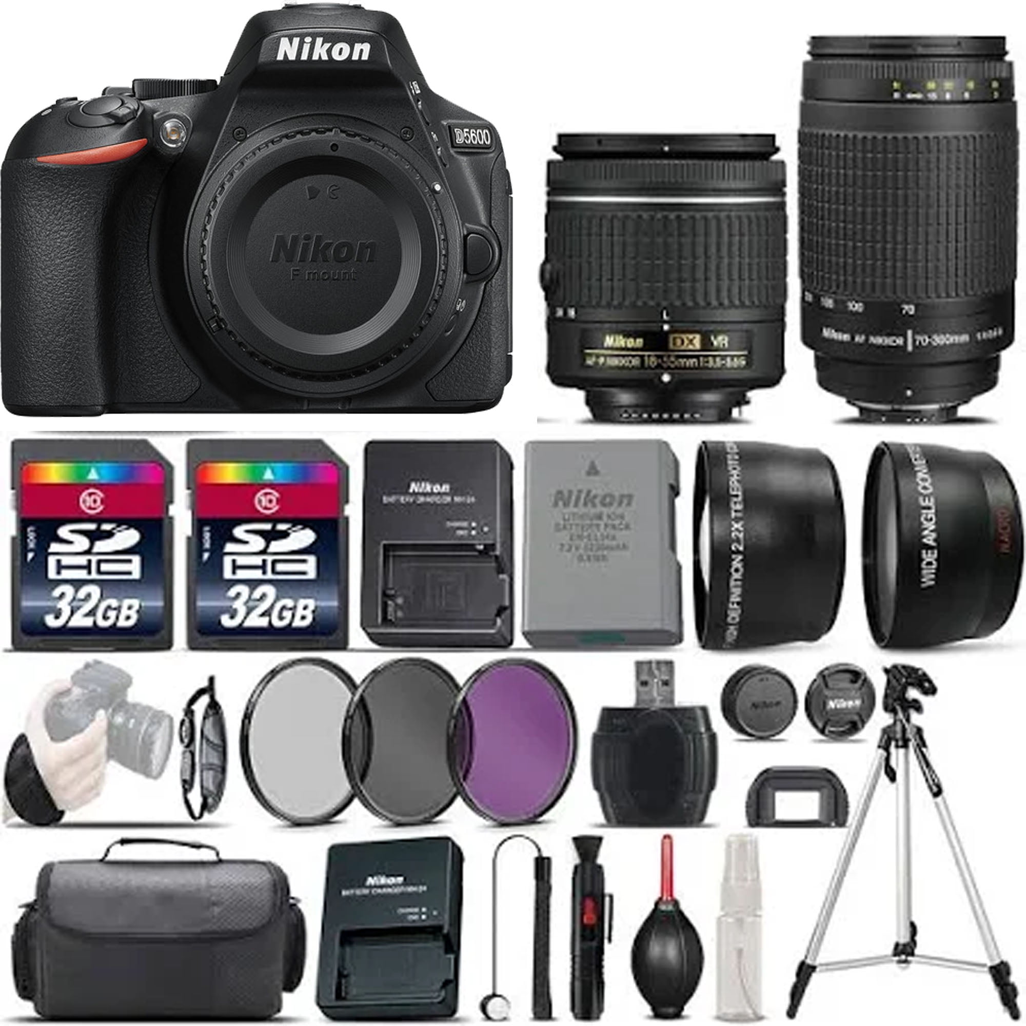 デジタル一眼 Nikon - Nikon D5600 18-55VR +70-300VR Kit Amazon.com : Nikon D5600 DSLR with 18-55mm f/3.5-5.6G VR and
