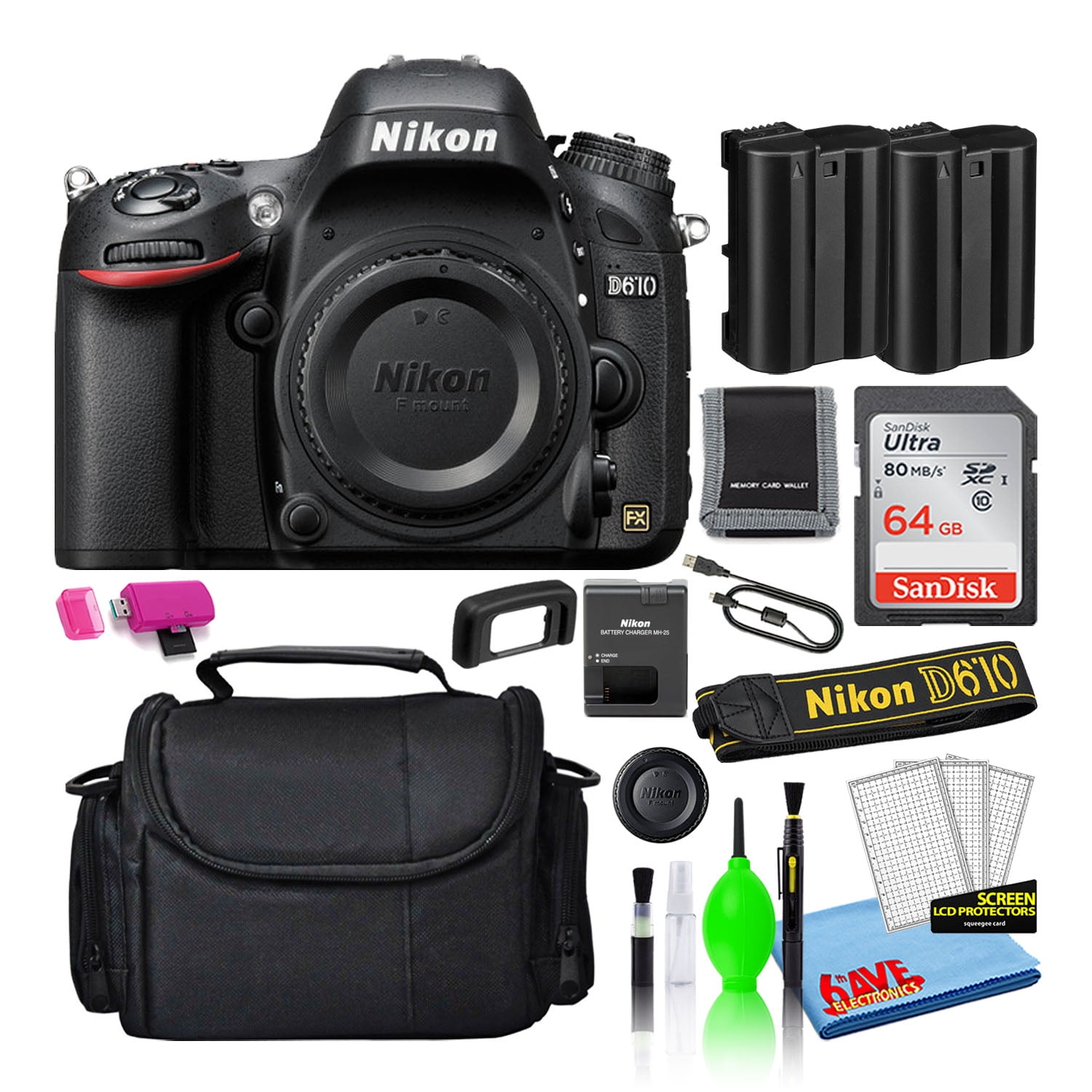 Nikon D610 Bundle | Video editing cameras - Walmart Business Supplies