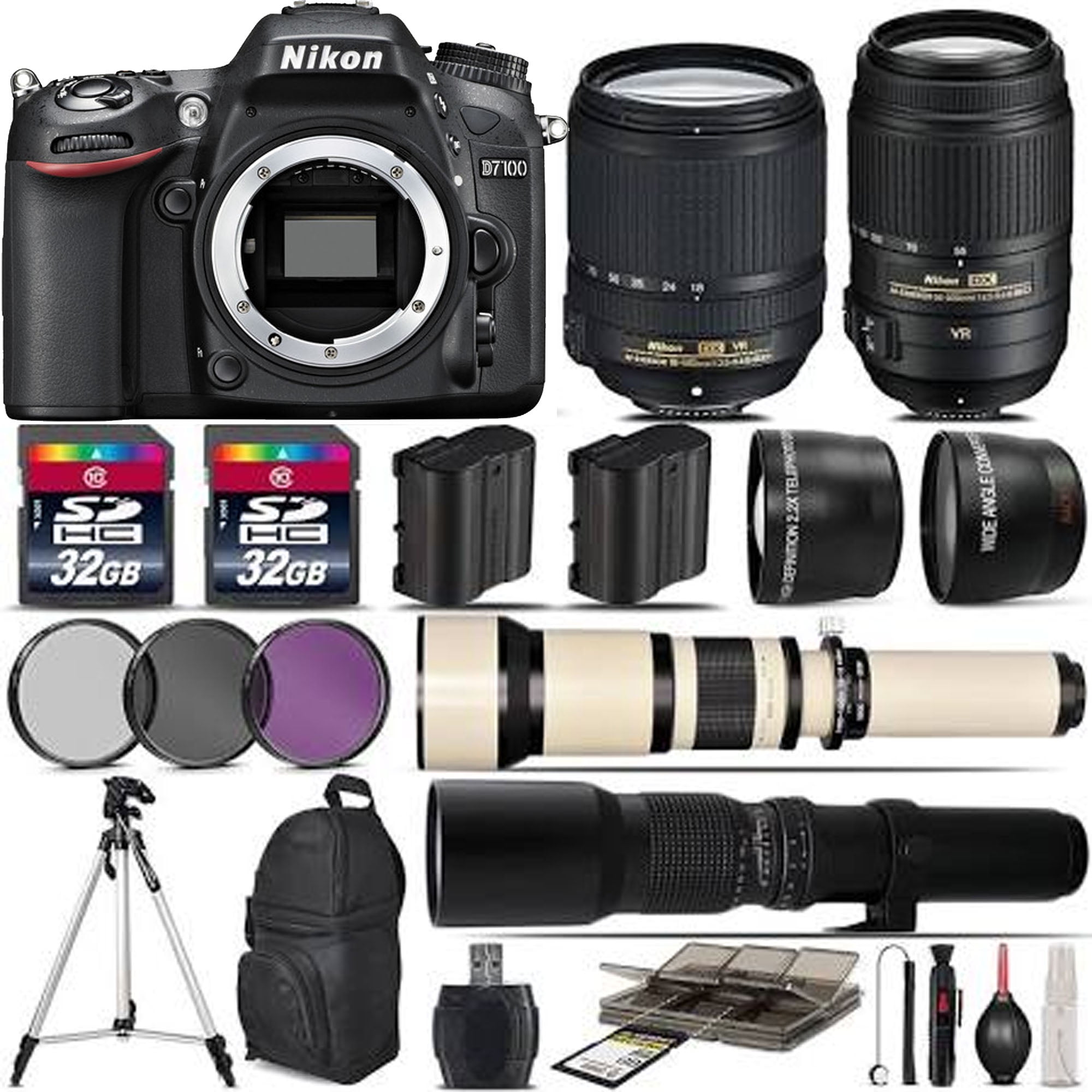 Nikon D7100 DSLR Camera + 18-140mm VR + 55-300mm VR Lens + Nikon D7100 DSLR Camera + 18-140mm VR + 55-300mm VR Lens +