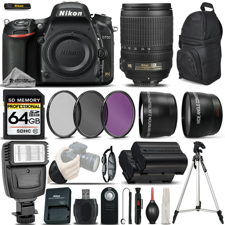 Nikon D750 DSLR Camera 24.3MP + Nikon 18-105mm VR Lens - Ultimate Saving  Bundle 