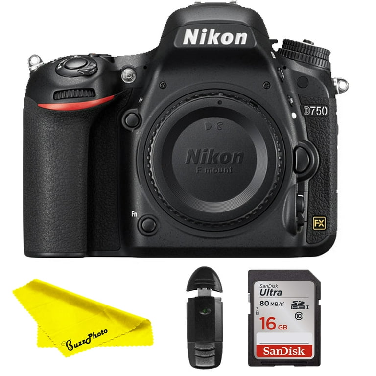 Nikon D7500 DSLR Camera (Body Only) with Cleaning Cloth + BuzzPhoto  Accessories 