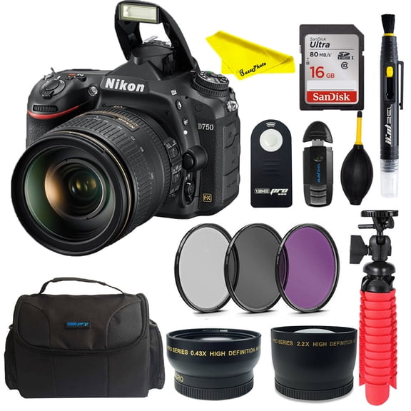 Nikon D750 DSLR Camera with 24-120mm Lens+Buzz-photo Kit