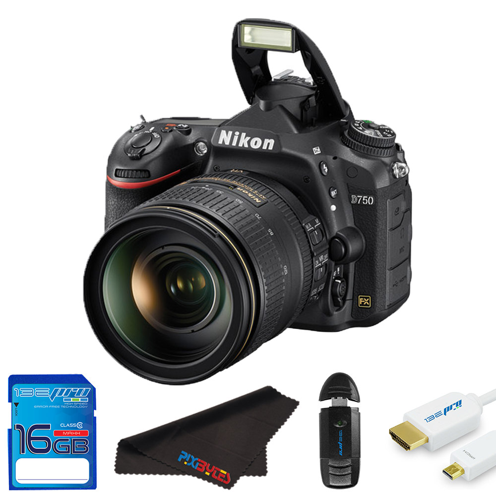 Nikon D750 DSLR Camera with 24120mm Lens + SD Card + Pixi Starter