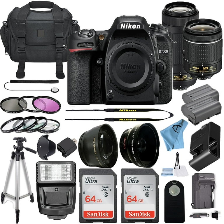 Nikon D7500 Two Lens Bundle 20.9-megapixel DSLR camera with 18-55mm and  70-300mm image-stabilized zoom lenses at Crutchfield