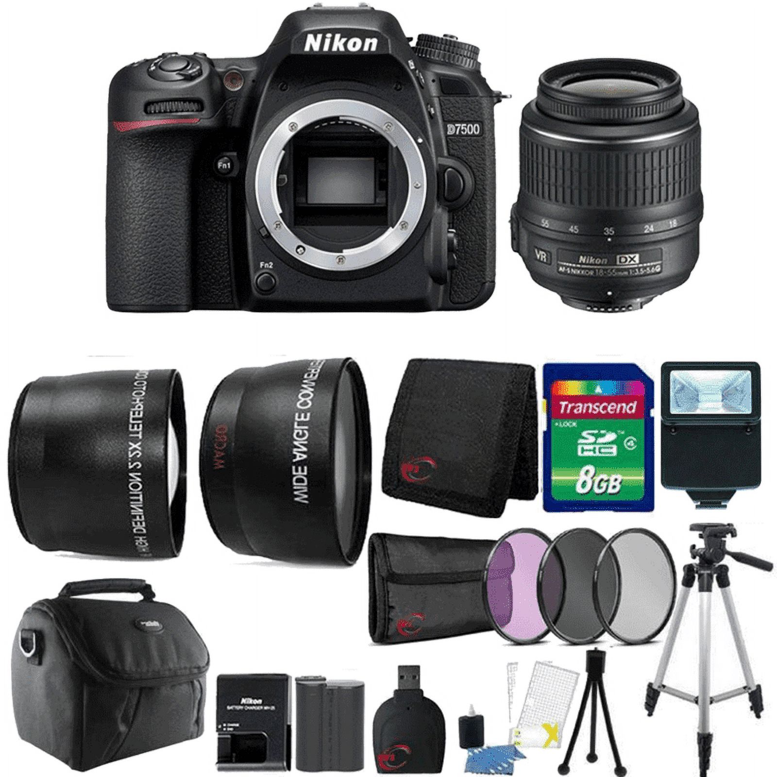 Nikon D7500 20.9MP DX-Format CMOS Digital Camera with AF-P 18-55 VR Lens + More - image 1 of 11