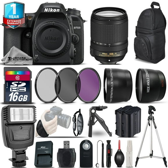 Nikon D7500 20.9 Megapixel Digital SLR Camera with Lens, 18 mm, 140 mm