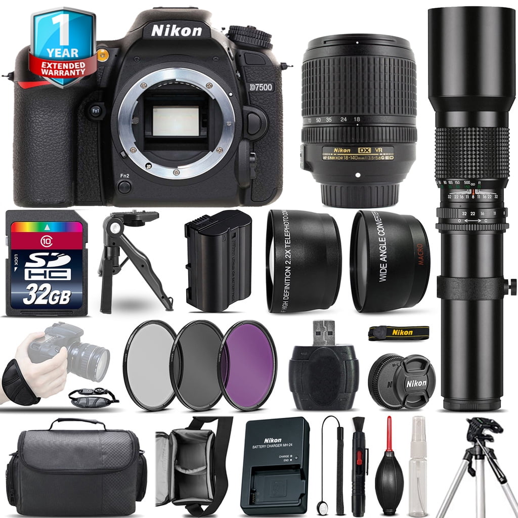 Nikon D7500 Professional DSLR Camera with Wide Angle, AFS 18-140mm