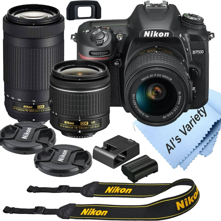 Nikon D7500 DSLR 20.9MP Camera Kit: 18-55mm VR & 70-300mm Zoom Lenses,  Wi-Fi, Bluetooth, EXPEED 5, Full HD 1080p 