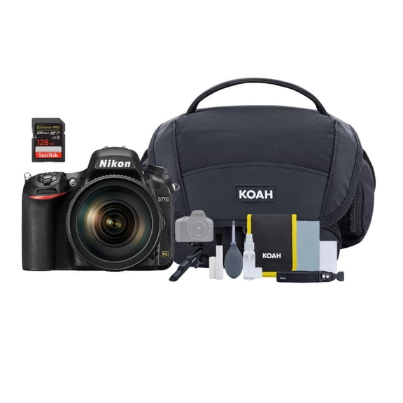 Nikon D7500 DSLR Camera with 18-140mm F3.5-5.6 VR Lens Bundle with 128GB Extreme Pro SD Card and Camera System Gadget Bag with Accessory and Cleaning Kit (3 Items)